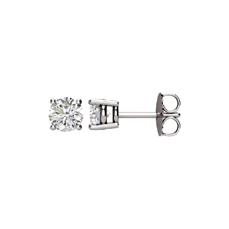 Bold And Beautiful Jewelry Now At Irresistible Prices Round 1.0 Cttw Basket Style Diamond Stud Earrings in 14k White Gold