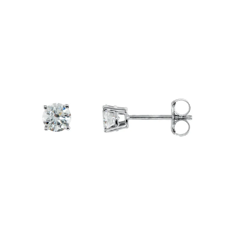 Seasonal Jewelry Sale – Upgrade Your Collection Round 1/2 Cttw Basket Style Diamond Stud Earrings in 14k White Gold