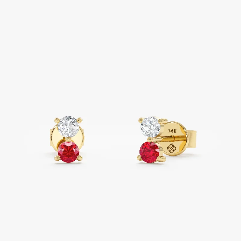 Final Call For Exquisite Jewelry At Reduced Rates Ruby & Diamond Stud Earrings, Trisha