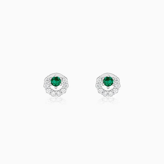 Exclusive Jewelry Bundles At Discounted Rates Silver Emerald Green Halo Stud Earrings