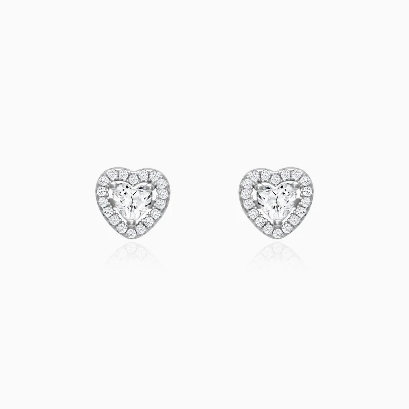 Limited-Stock Jewelry Clearance – Grab Your Favorites Now Silver Shimmer Heart Stud Earrings