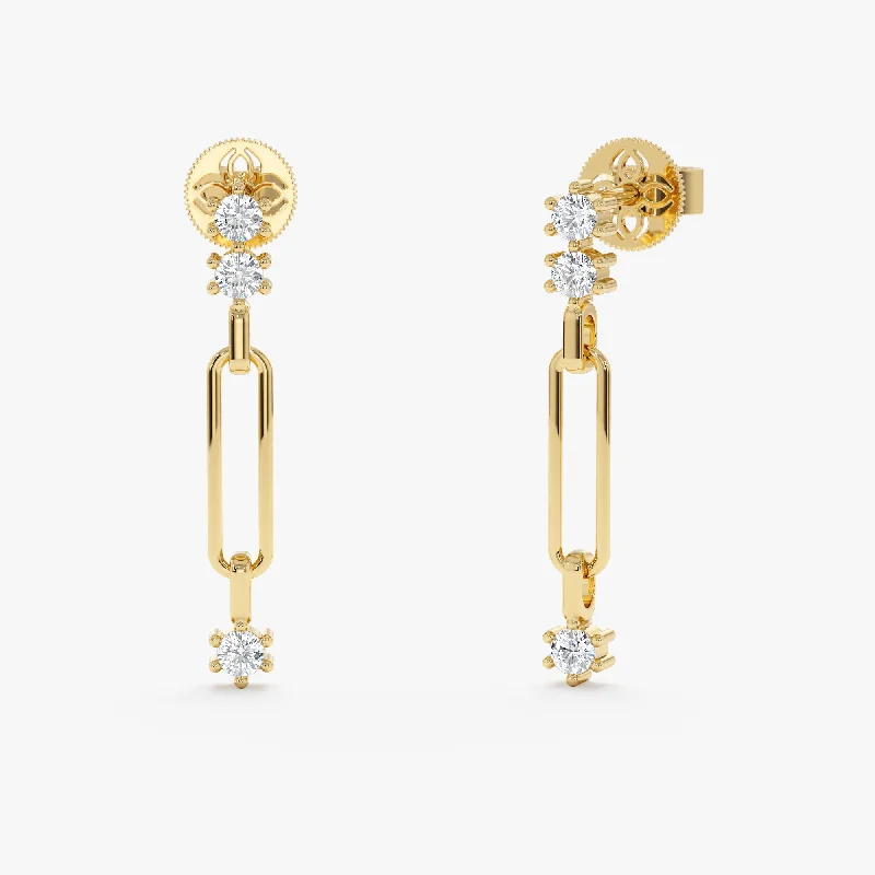 Grab Stylish Jewelry Before The Sale Ends Single Paperclip Diamond Stud Earrings, Raquel