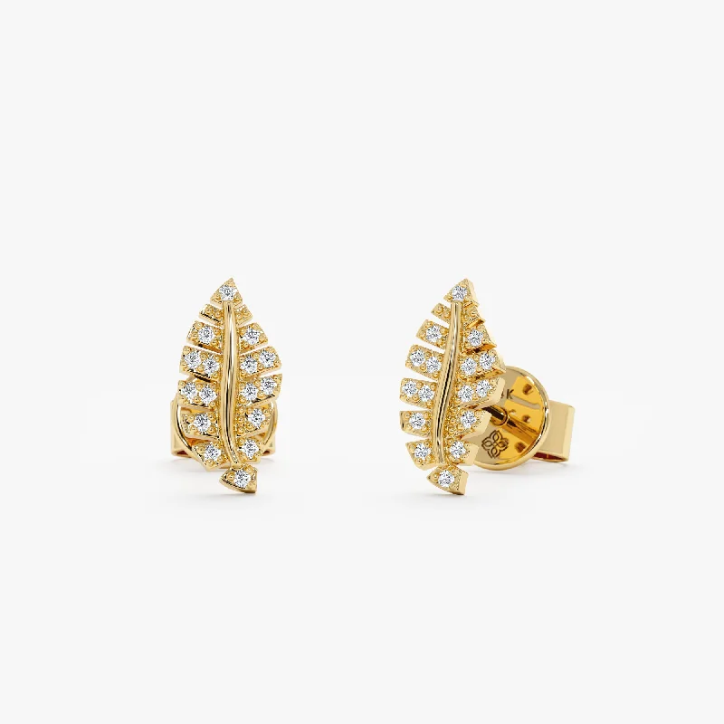 Must-Have Jewelry At Unbelievable Discounts Diamond Leaf Stud Earrings, Sasha