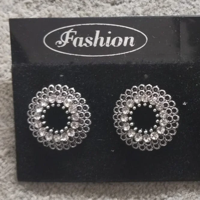 High-End Sparkle, Low-End Prices – Shop Now Tahura Oxidised Plated Stud Earrings