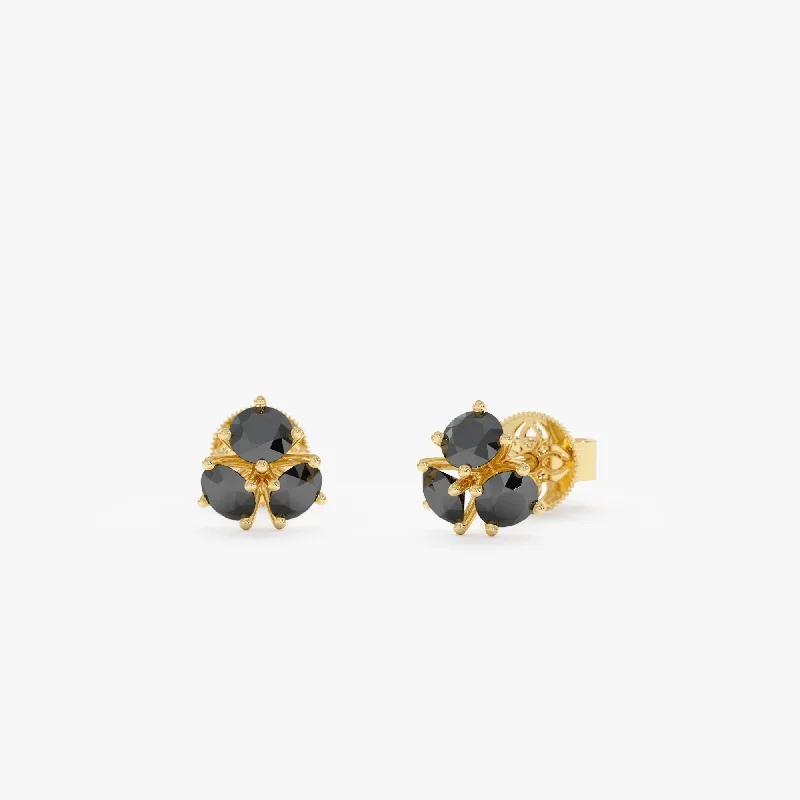 Exclusive Jewelry Sale Event – Shop Now Triple Black Diamond Stud Earrings, Abnus