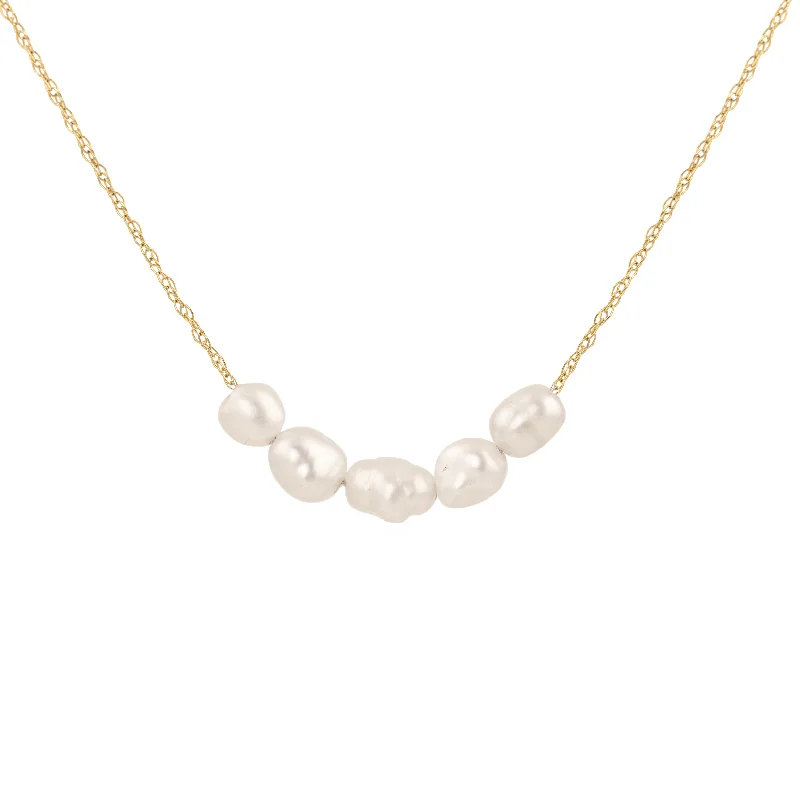 Must-Have Jewelry At Irresistible Discounts 5 Tiny South Sea Keshi Pearl Necklace - 14k Gold