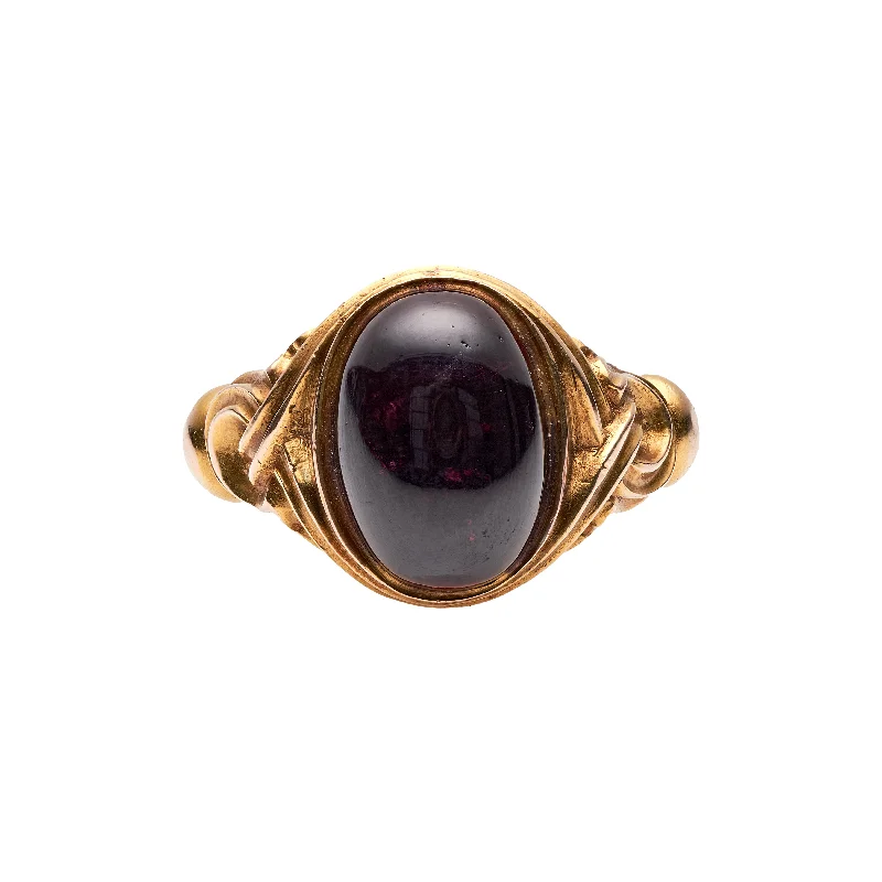 Jewelry Deals That Sparkle – Shop Today Antique Victorian 15k Cabochon Garnet Finely Carved Signet Ring