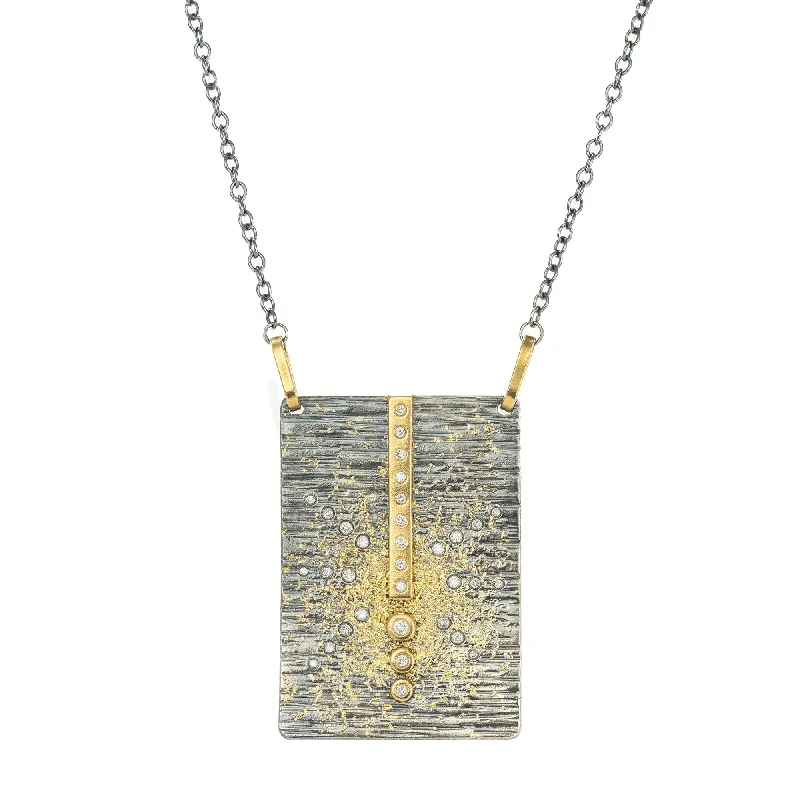 Flash Sale On Stunning Jewelry – Limited Stock Available Aspen Statement Pendant - 22k/18k Gold, Oxidized Silver + VS Diamonds