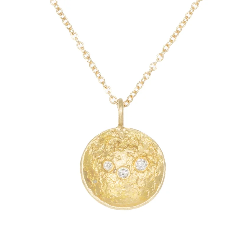 Sparkle More For Less – Jewelry Sale Happening Now Double Gold Moon Surface Pendant - 18ky + Reclaimed Diamonds