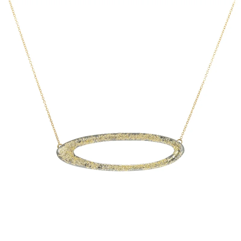 Luxury Jewelry At Unbeatable Discounts Elliptic Necklace - 22ky Gold, 18ky Gold + Oxidized Silver