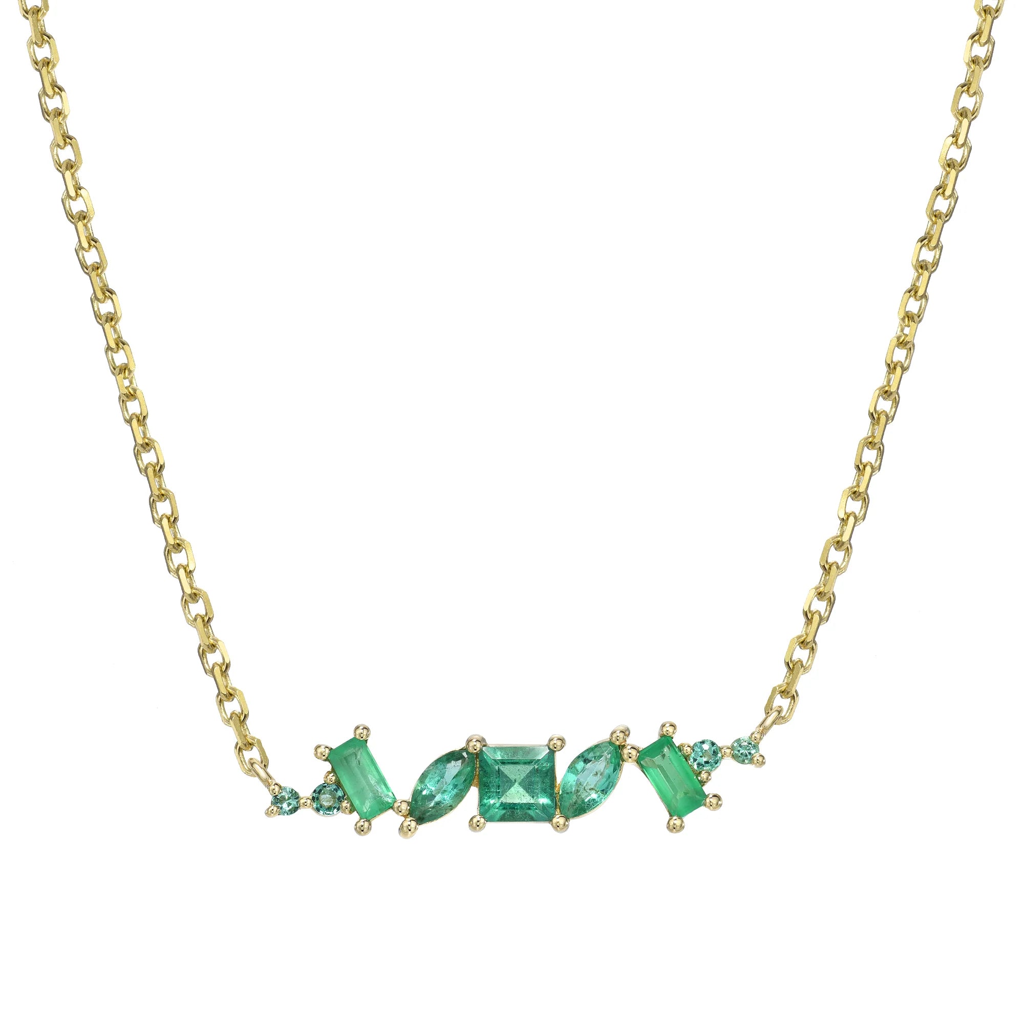 Unbeatable Offers On Luxury And Everyday Jewelry Emerald Chaos Necklace - 18k Gold + Emeralds