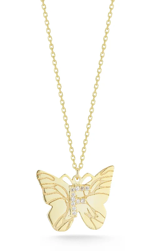 Fine Jewelry, Limited-Time Offers Available Initial Butterfly Necklace