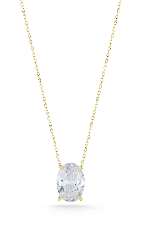 Exclusive Online Jewelry Sale – Don't Wait Large Oval Solitaire Necklace