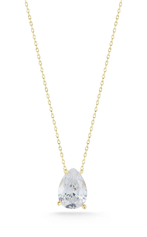 Best Jewelry Sale Prices – Limited-Time Offer Large Pear Shaped Solitaire Necklace