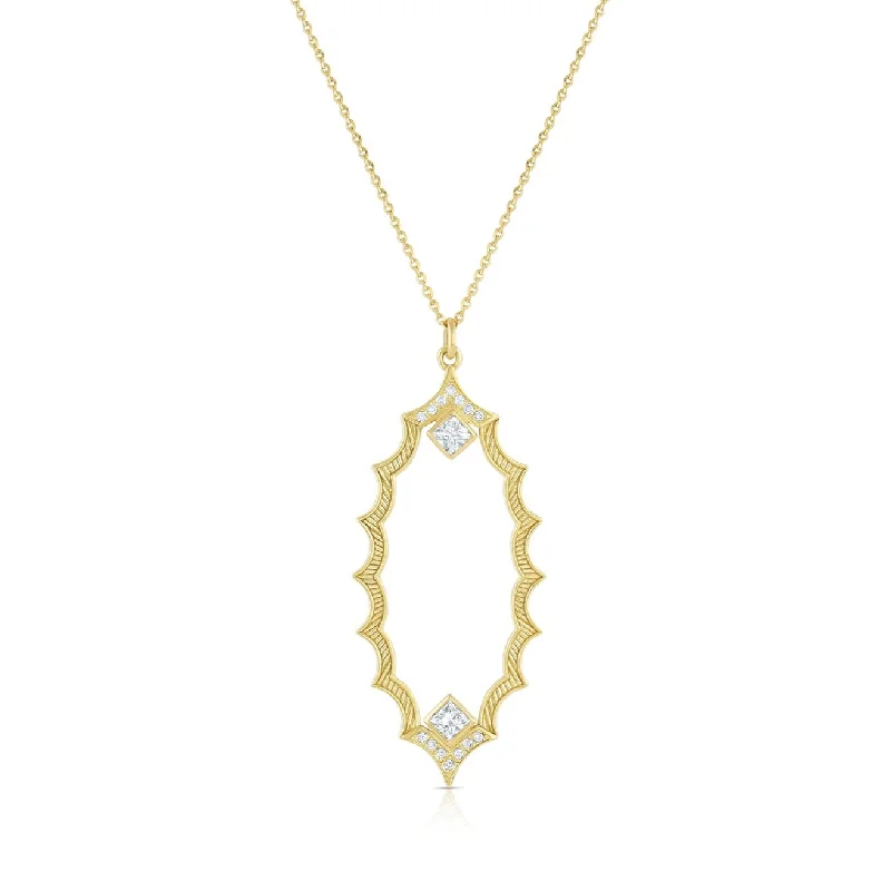 Shop Jewelry That Shines Without The High Price Mandorla Necklace - 18k Gold + Diamonds