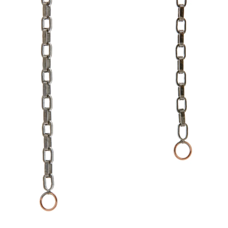 Timeless Beauty, Unbeatable Deals – Jewelry Sale On Marla Aaron Blackened Silver Biker Chain with Rose Gold Loops