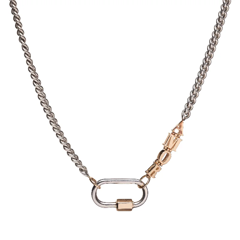 Shop Trending Jewelry With Exclusive Savings Marla Aaron Talking Chain - Silver Heavy Curb w/ 14k Loops - 16" - Gold AMOR