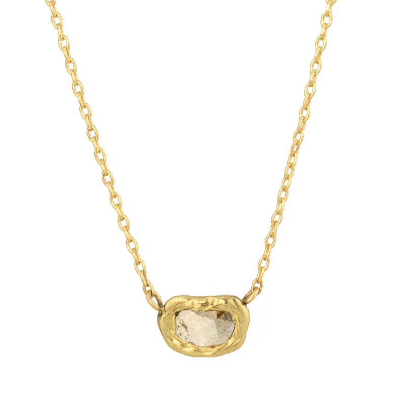 Trendy Minimalist Jewelry For Everyday Wear Mirage Solo Pendant - 14k Gold + Diamond