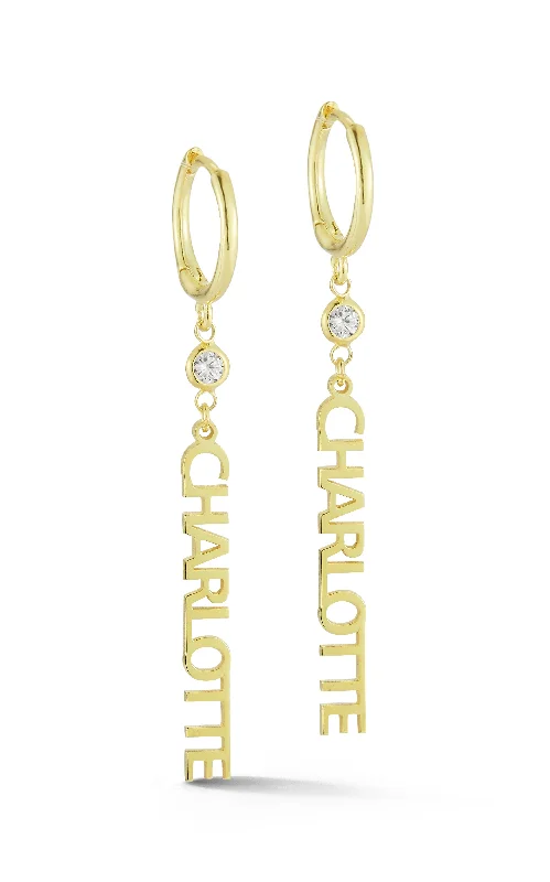 Elevate Your Jewelry Collection With Limited-Time Savings Nameplate Huggie Earring