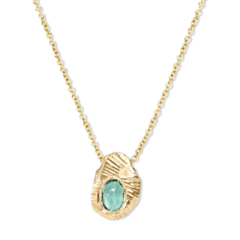 Handcrafted Beauty At Affordable Prices Oval Slider Necklace - 18k Gold + Emerald