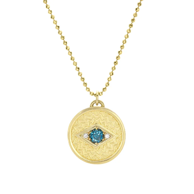 Huge Markdowns On Premium Jewelry Styles Petite Evil Eye Medallion - 18k Gold + Diamonds