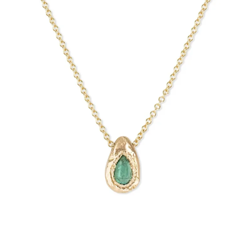 Your Dream Jewelry At Dream Prices Teardrop Slider Necklace - 18k + Emerald