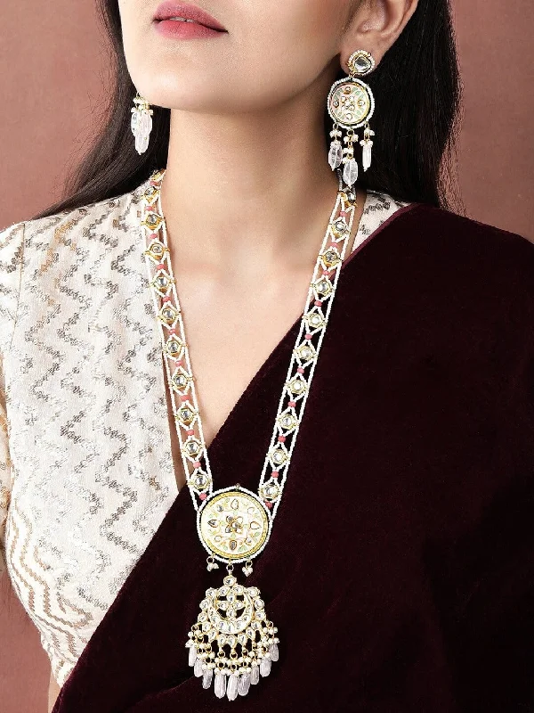 Breathtaking Jewelry At Limited-Time Savings Rubans Gold Plated Handcrafted Beaded Kundan Studded Multicolour Necklace Set