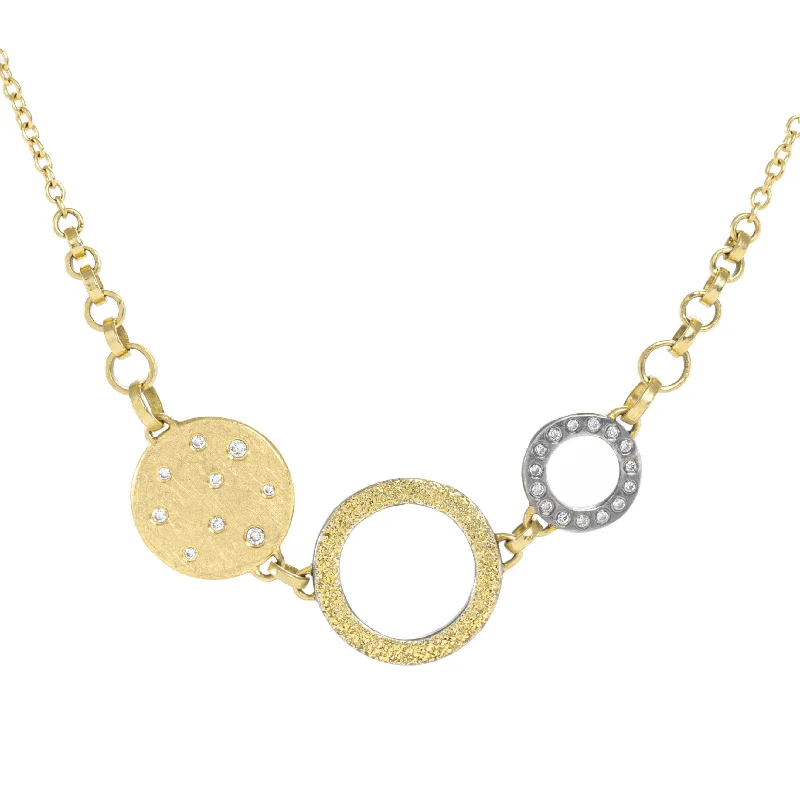 Make Every Moment Shine – Jewelry Discounts Available Scattered Diamond Everyday Necklace - 22k/18k Gold, Oxidized Silver + VS Diamonds