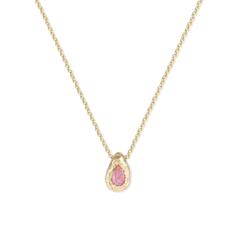 Buy More, Save More On Stunning Jewelry Pieces Teardrop Slider Necklace - 18k Gold + Pink Sapphire