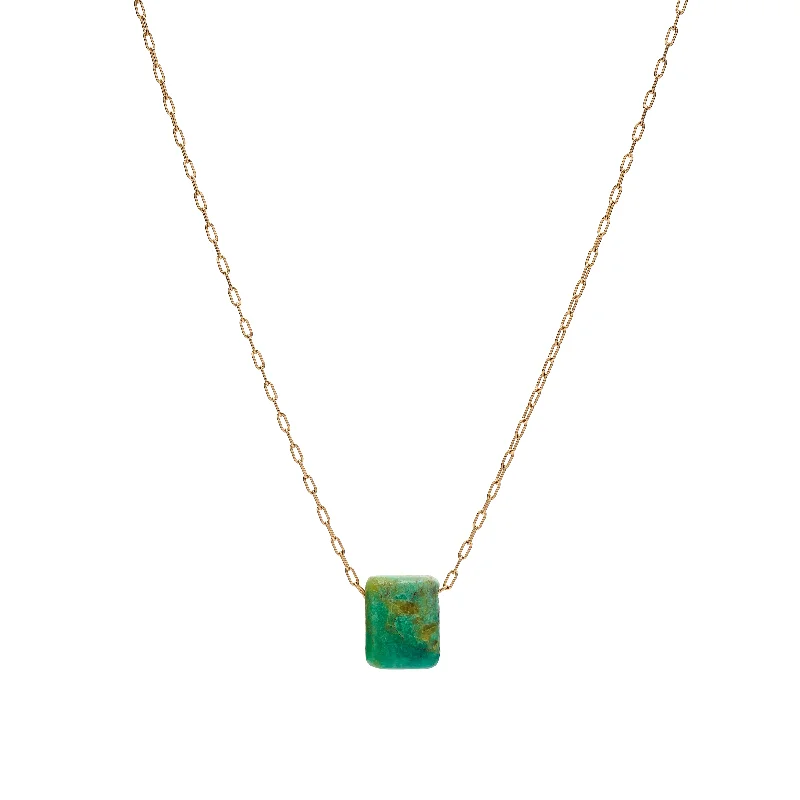 Jewelry Clearance Sale – Final Reductions TenThousandThings 18k Green Turquoise Chicklet Necklace