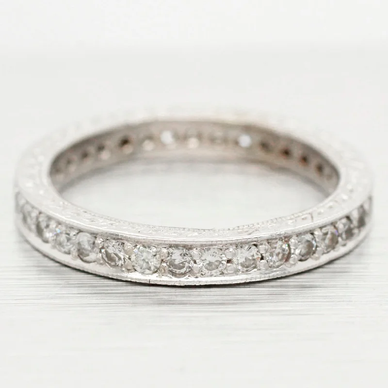 The Perfect Jewelry Piece At The Perfect Price Vintage 1 ctw Diamond Eternity Band 18k White Gold Channel-Set Ring